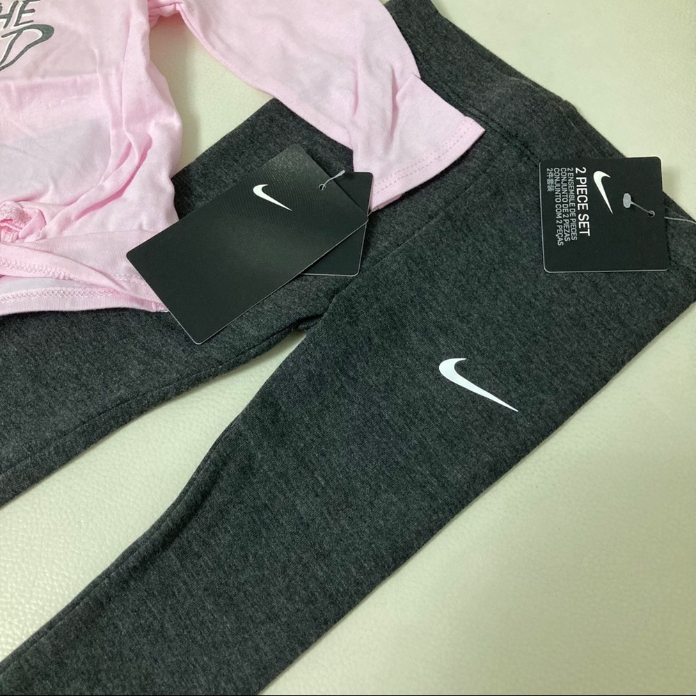 Nike baby girl cute pink run the world leggings set 4029 - Picture 7 of 8
